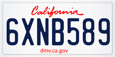 CA license plate 6XNB589
