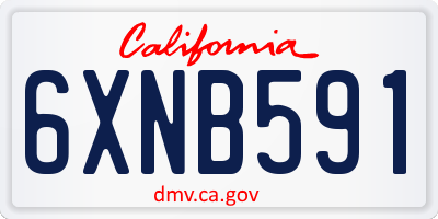 CA license plate 6XNB591