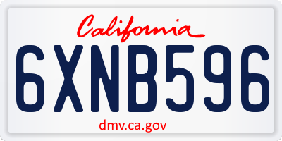 CA license plate 6XNB596