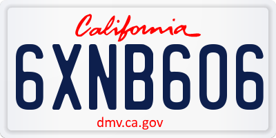 CA license plate 6XNB606