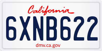 CA license plate 6XNB622
