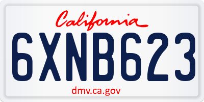 CA license plate 6XNB623