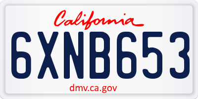 CA license plate 6XNB653