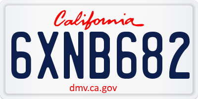 CA license plate 6XNB682
