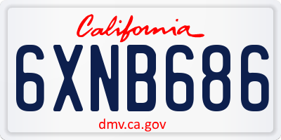CA license plate 6XNB686
