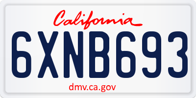 CA license plate 6XNB693