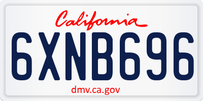 CA license plate 6XNB696