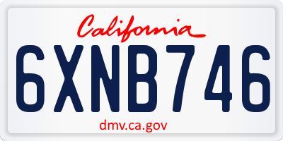 CA license plate 6XNB746