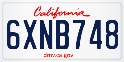 CA license plate 6XNB748