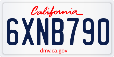 CA license plate 6XNB790