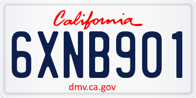 CA license plate 6XNB901