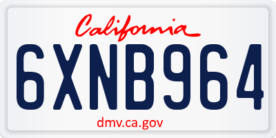 CA license plate 6XNB964