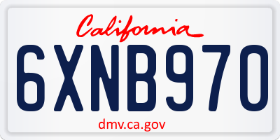 CA license plate 6XNB970