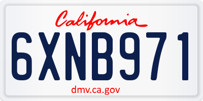 CA license plate 6XNB971