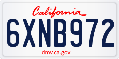 CA license plate 6XNB972