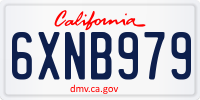 CA license plate 6XNB979