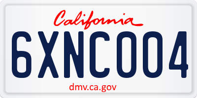 CA license plate 6XNC004