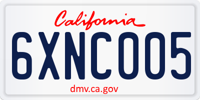 CA license plate 6XNC005