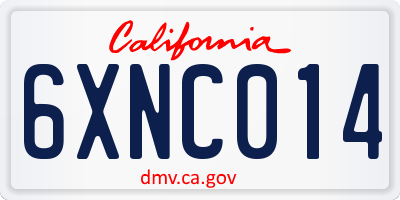 CA license plate 6XNC014