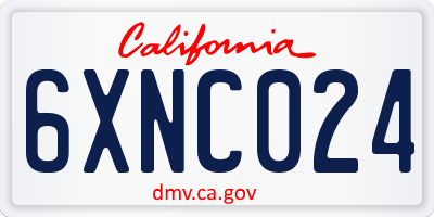 CA license plate 6XNC024