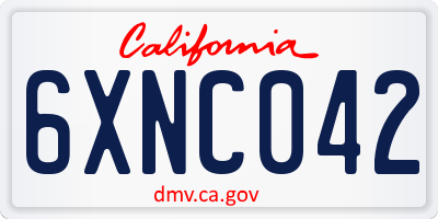 CA license plate 6XNC042