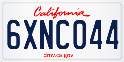 CA license plate 6XNC044