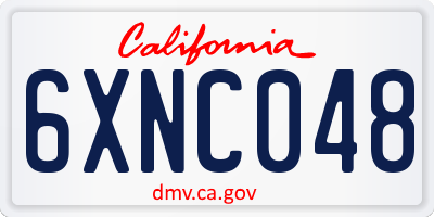 CA license plate 6XNC048