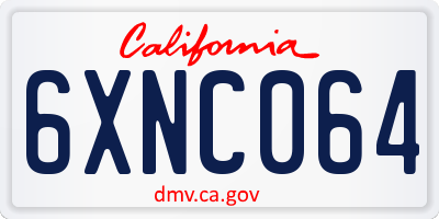 CA license plate 6XNC064