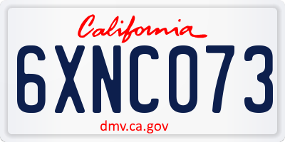 CA license plate 6XNC073