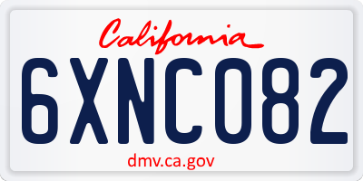CA license plate 6XNC082