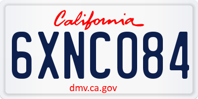 CA license plate 6XNC084