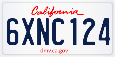 CA license plate 6XNC124