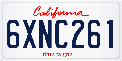 CA license plate 6XNC261