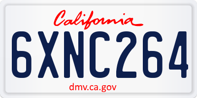 CA license plate 6XNC264