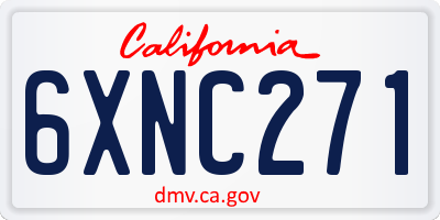 CA license plate 6XNC271