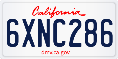 CA license plate 6XNC286