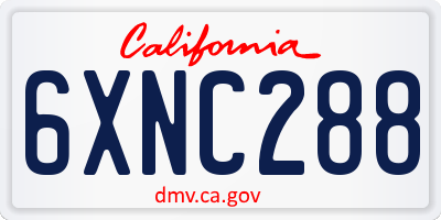 CA license plate 6XNC288