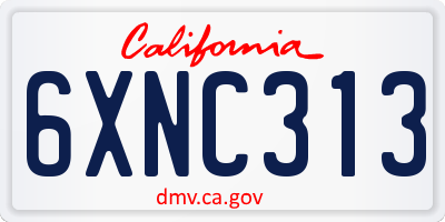 CA license plate 6XNC313