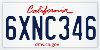 CA license plate 6XNC346