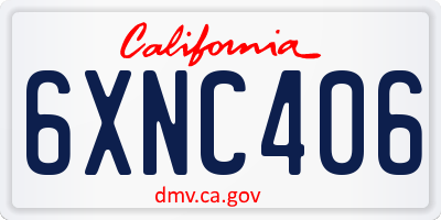 CA license plate 6XNC406
