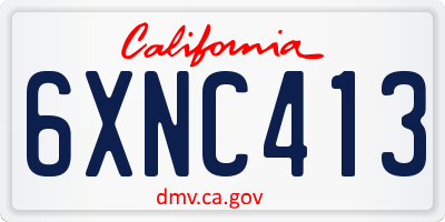 CA license plate 6XNC413