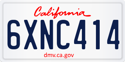 CA license plate 6XNC414