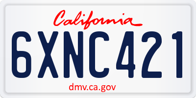 CA license plate 6XNC421