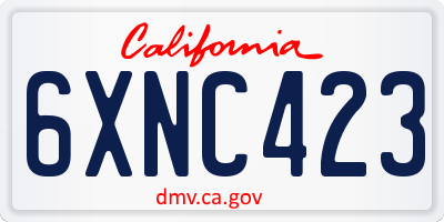 CA license plate 6XNC423