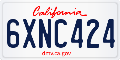 CA license plate 6XNC424