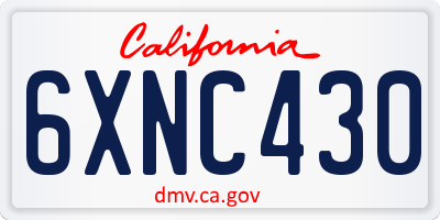 CA license plate 6XNC430