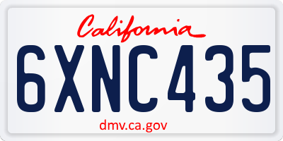 CA license plate 6XNC435