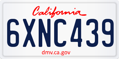CA license plate 6XNC439