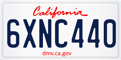 CA license plate 6XNC440