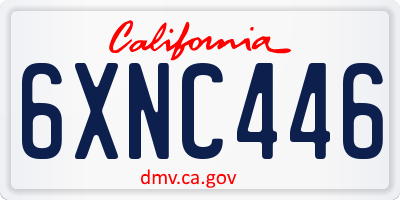CA license plate 6XNC446